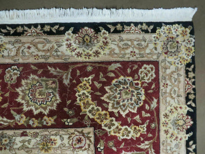 Vintage Chinese Silk Wool Rug Hand Knotted Oriental Floral 9 By 12 Feet With Silk Highlights