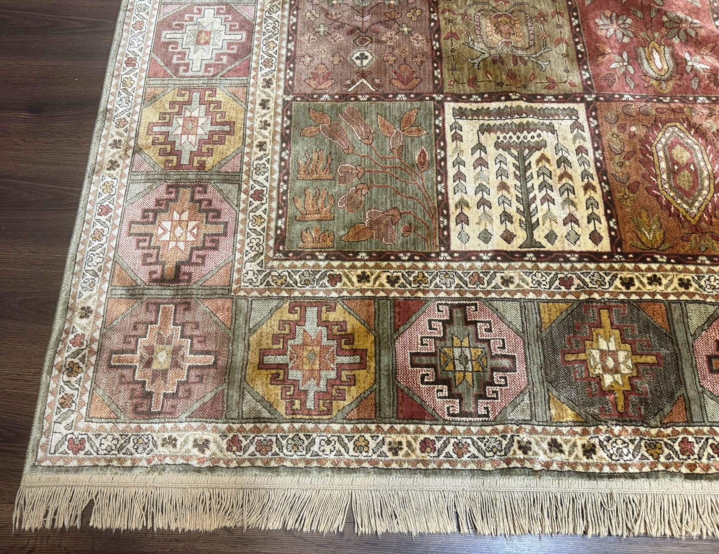 Panel Design Rug 8 x 10.6, Oriental Carpet, Belgium Power Loomed Rug