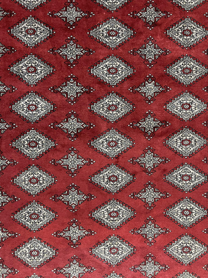 Pakistani Bokhara Rug 6x8 Handmade Wool Turkmen Carpet Vintage Red