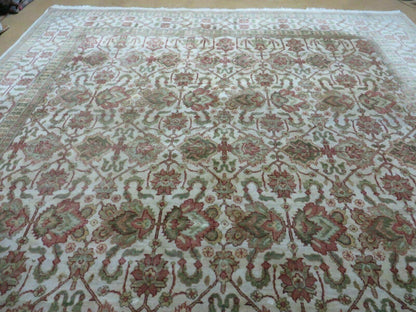 Handmade Wool Rug 8Ft 5In By 11Ft 8In Agra Floral Oriental Tea Washed