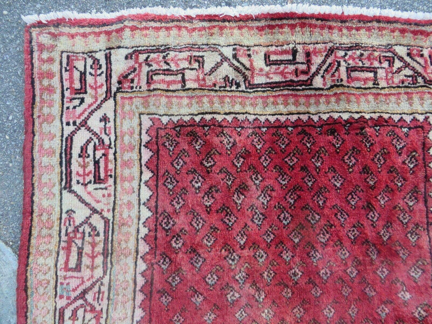 3'7"X 10' Antique Handmade India Oriental Paisley Wool Runner Rug Vegy # 31