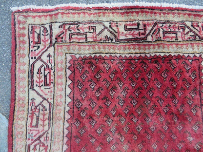 3'7"X 10' Antique Handmade India Oriental Paisley Wool Runner Rug Vegy # 31