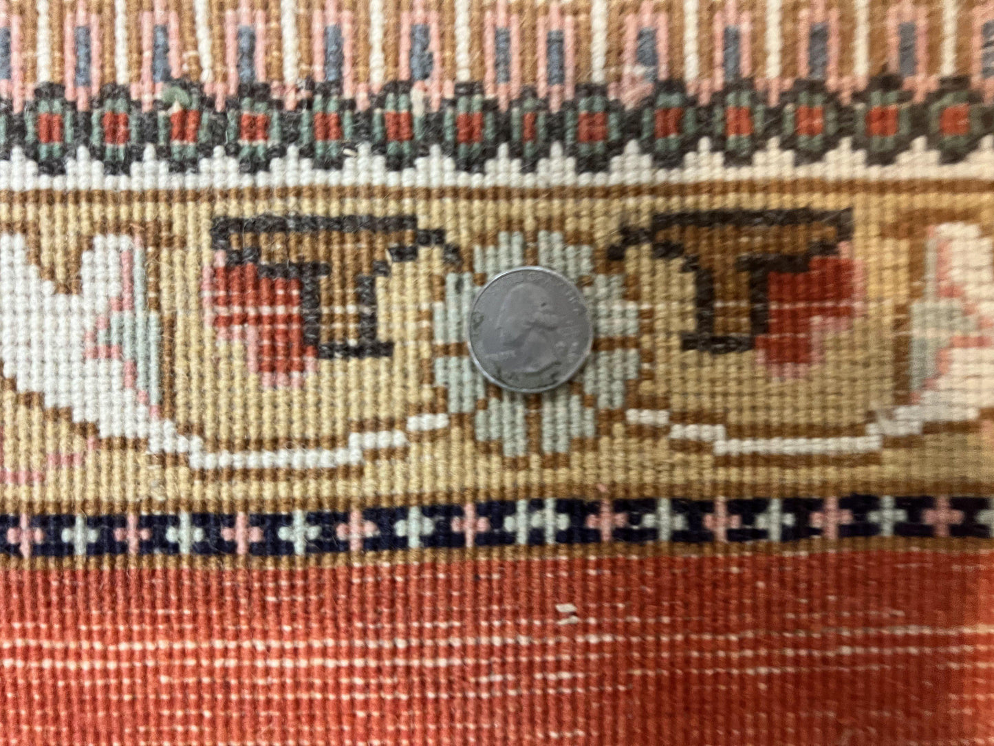 Persian Tabriz Runner Rug 3 x 12, Vintage Hand Knotted Wool Oriental Hallway Carpet, Light Red Beige Tan, Fine Weave, Semi Open Field, Traditional