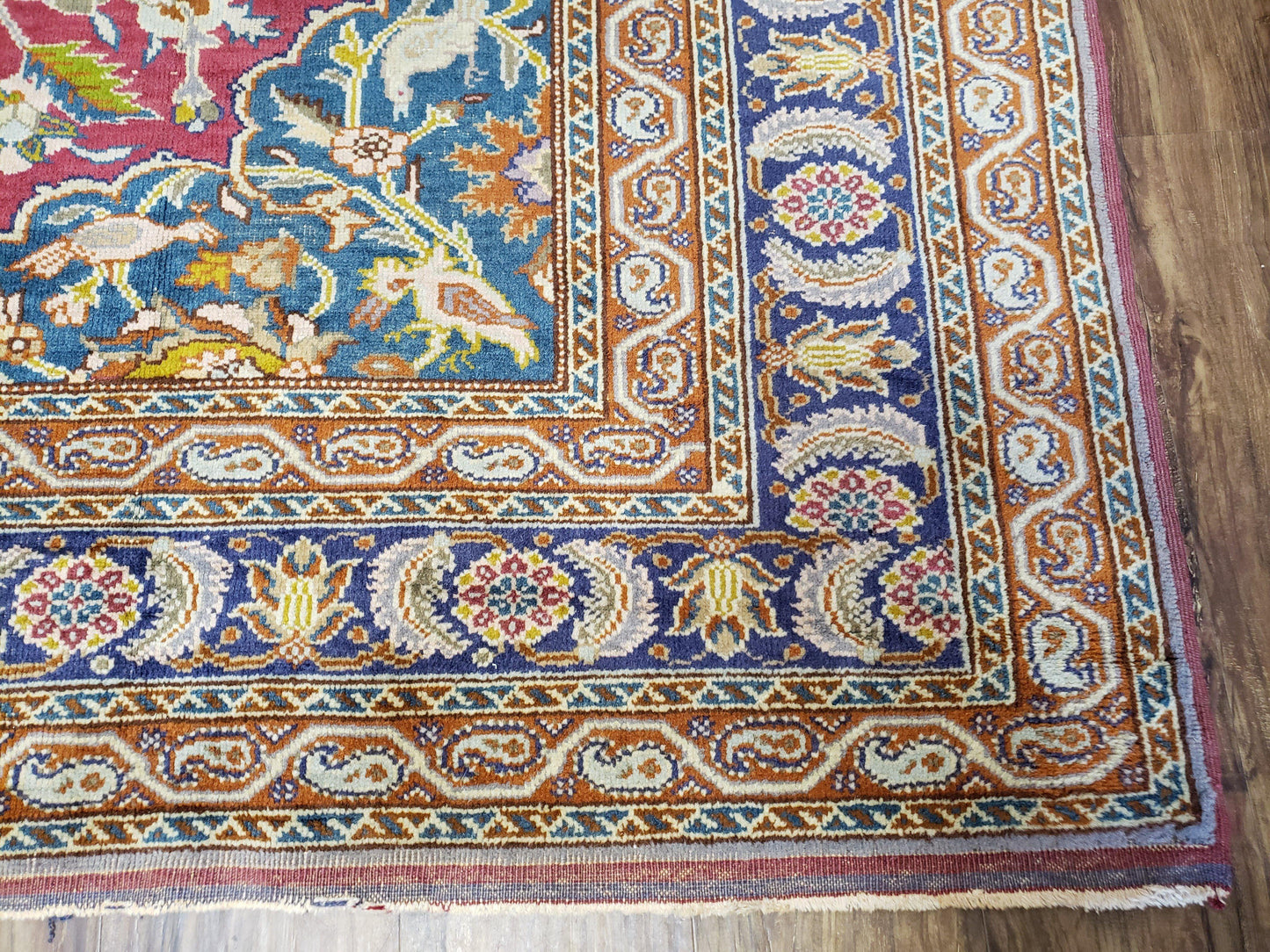 Turkish Sivas Area Rug Hand Knotted 8x11 Vintage Red Wool Oriental Carpet