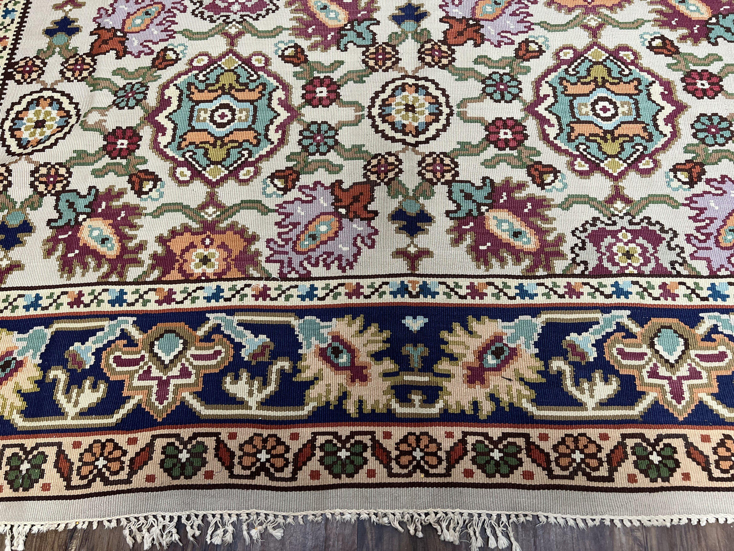 Antique Turkish Kilim Rug 7x10 Hand Woven Wool Flatweave Vintage Carpet