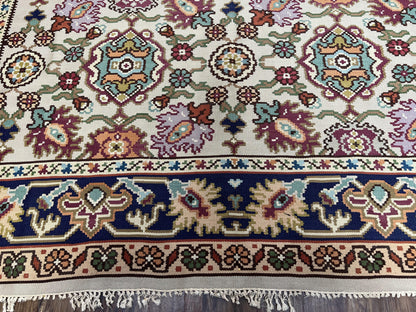 Antique Turkish Kilim Rug 7x10 Hand Woven Wool Flatweave Vintage Carpet