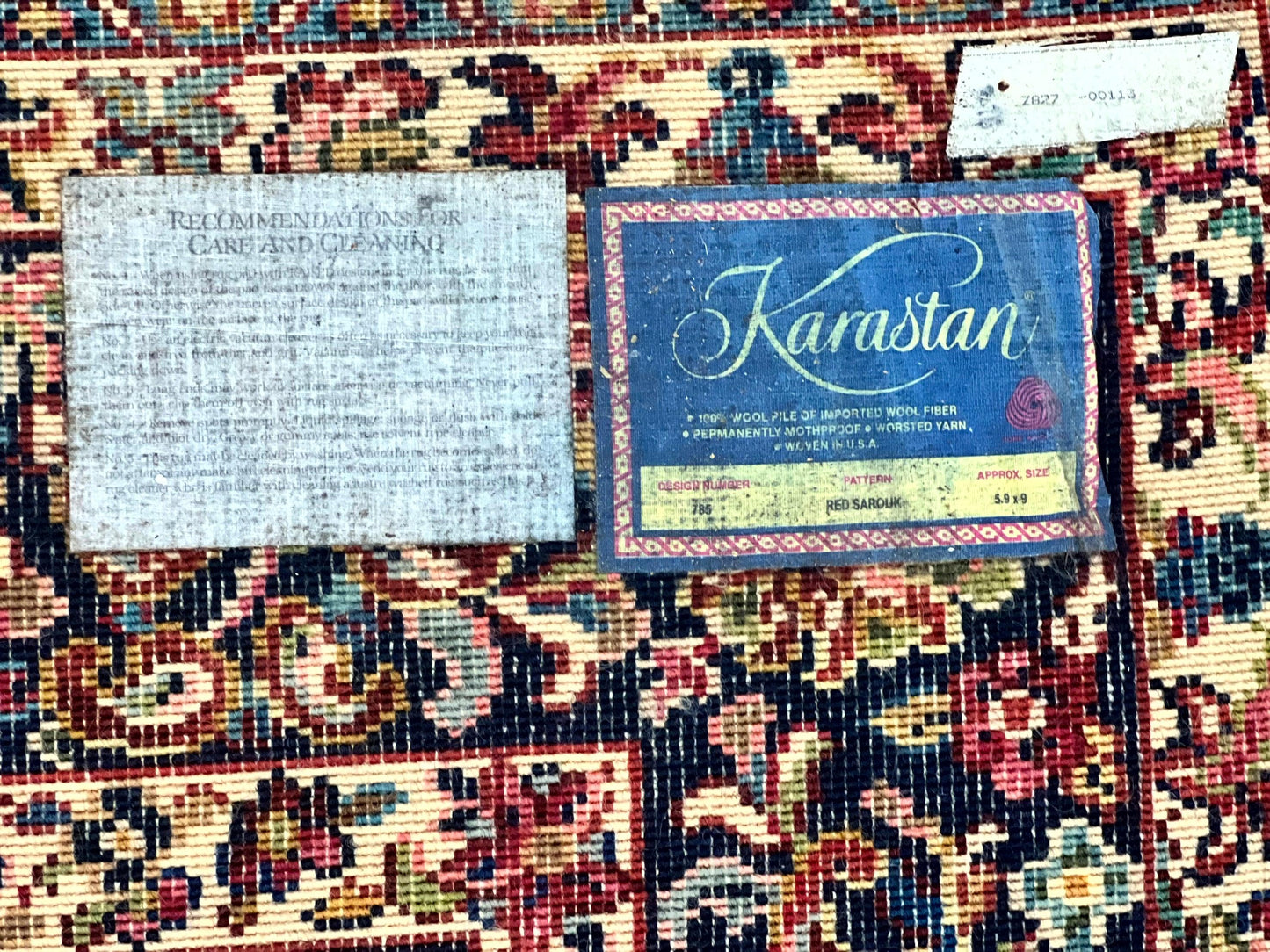 Karastan Red Sarouk Wool Rug 5.9 By 9 Vintage Oriental Carpet Original 700 Series