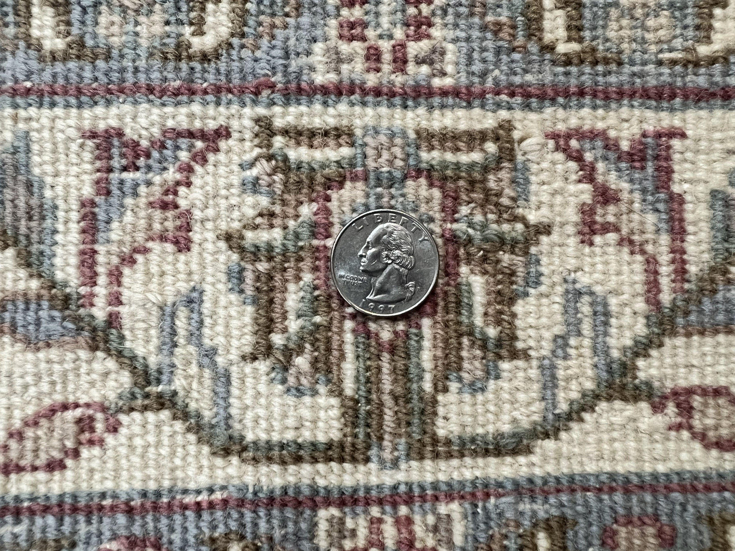 Indo Persian Rug 4x6 Vintage Handmade Wool Carpet With Floral Allover Pattern Beige