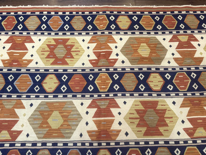 Turkish Kilim Rug 8x11 Handmade Wool Vintage Nourison Area Rug for Living Room