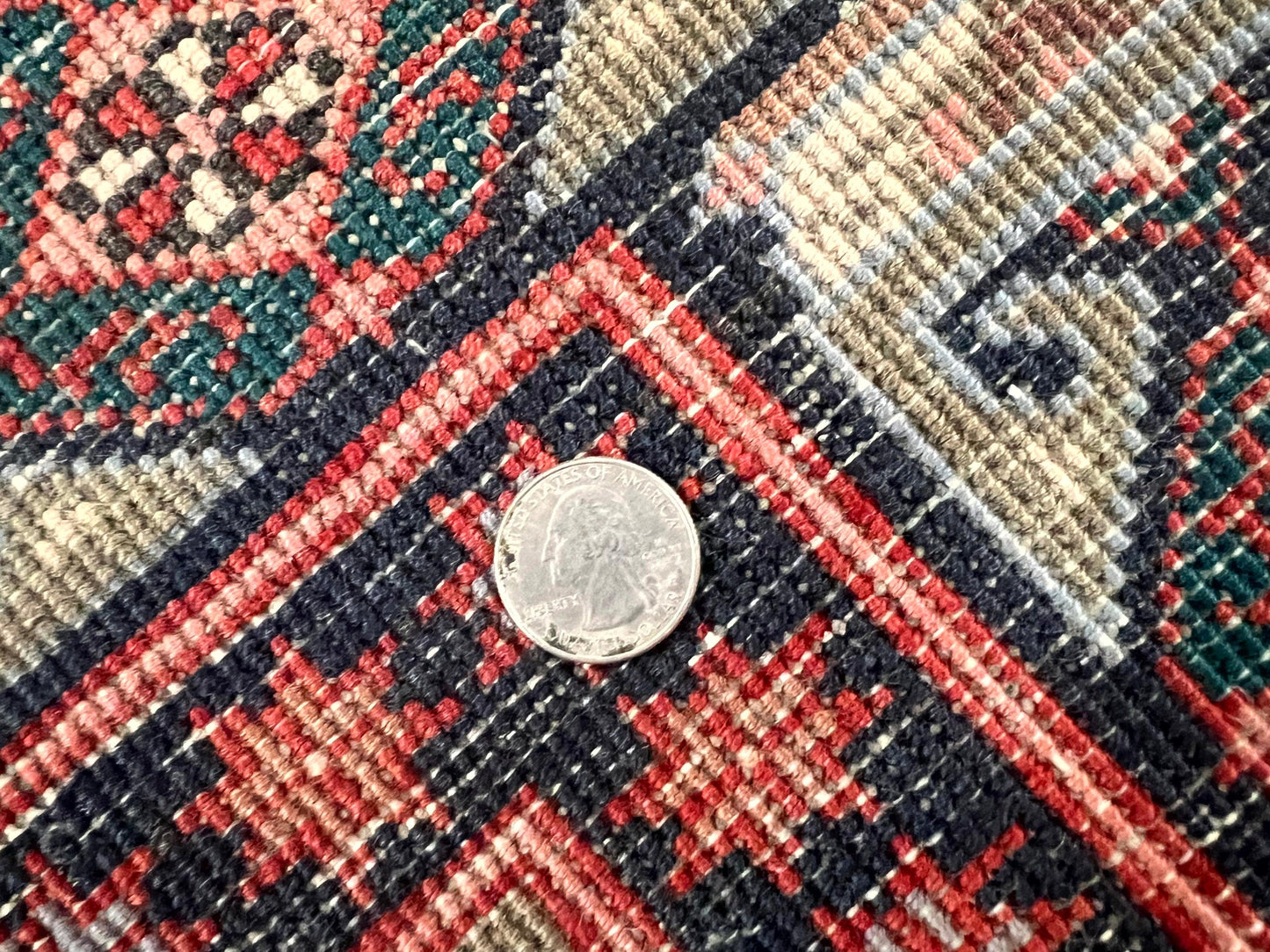 Persian Runner Rug 4.8x10 Antique Handmade Wool Kalegi Ardabil Tribal Navy Red