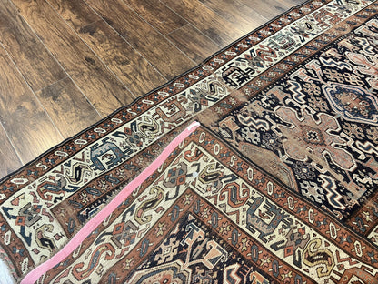 Antique Persian Tribal Runner Rug 4.6 x 9.8, Kurdish Runner, Rug for Hallway or Kitchen, 1920s Carpet, Wool Handmade Rug