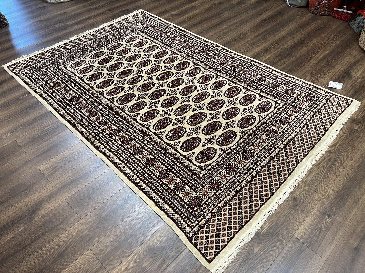 Pakistani Turkoman Rug 6x9 Hand Knotted Wool Oriental Carpet Yamud Bohemian Bokhara Rug