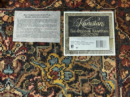 Karastan Rug Kirman Multicolor Panel Wool 8.8x8.8 Vintage