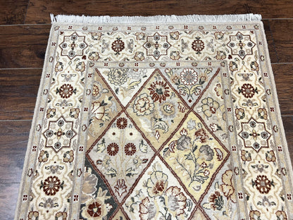Pak Persiann Runner Rug 2.7 x 12, Handmade Wool Vintage Hallway Rug, Panel Design