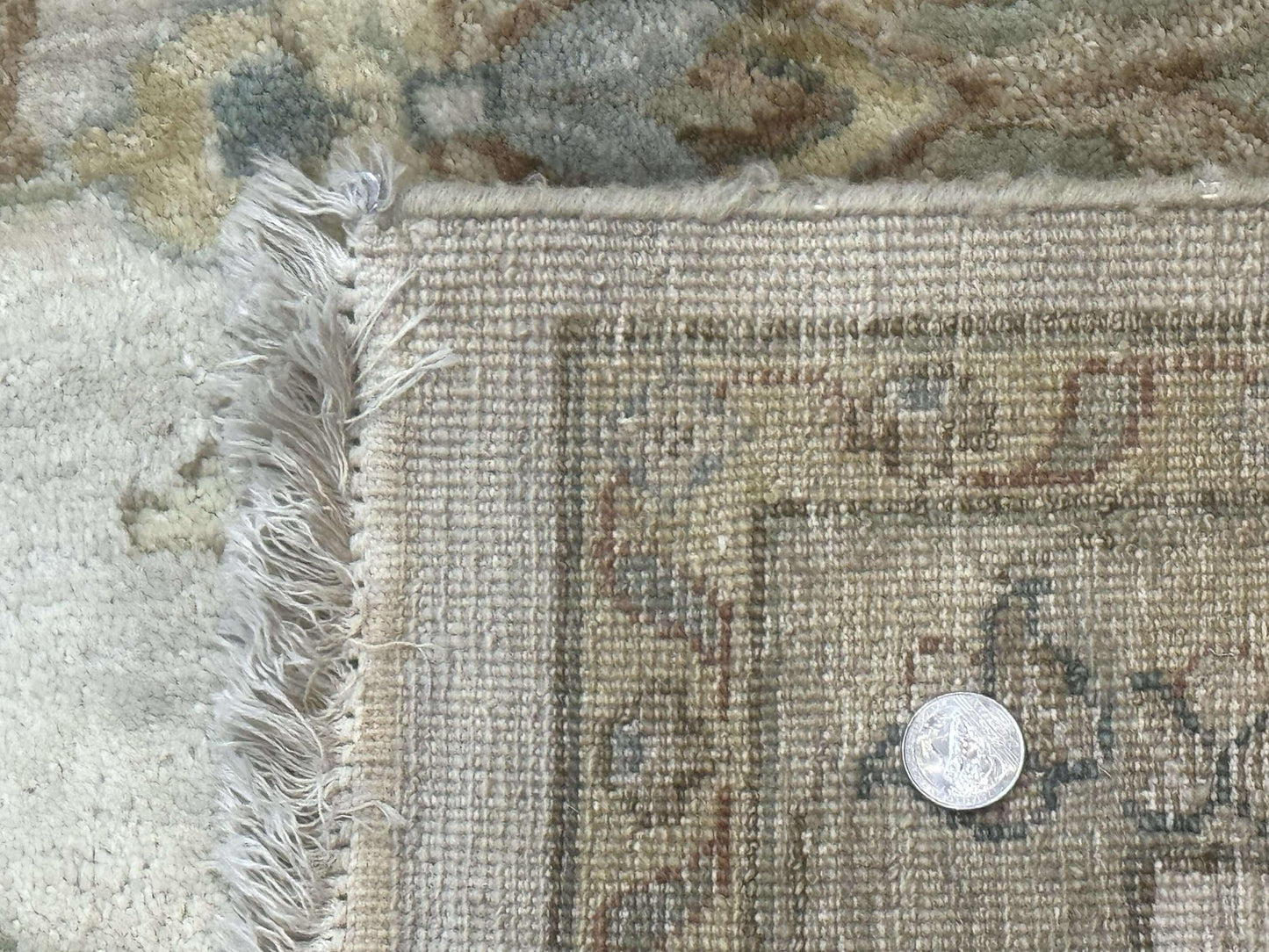 Palace Size Rug 12x15, Neutral Light Colors, Oat, Peshawar Chobi Oushak Rug, Handmade Wool Rug