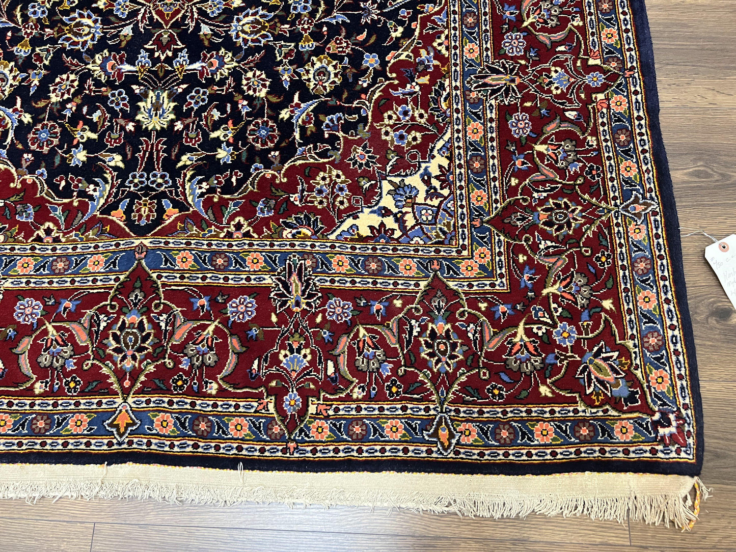 Dark Blue Persian Rug 5x8 Hand Knotted Kork Wool Floral Medallion