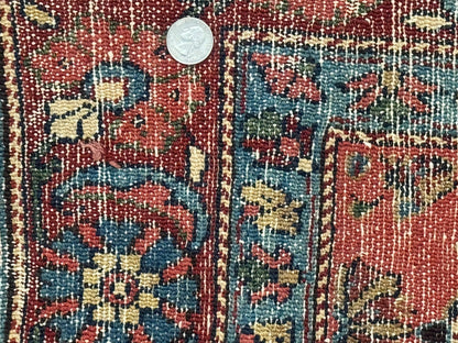 Antique Persian Tribal Rug Hand Knotted Wool Area Rug 5x6.6 Tomato Red