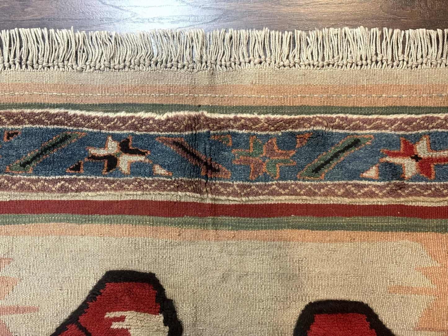 Turkish Kilim Rug 2.5 x 4.7 Flatweave Bohemian Wall Hanging Tapestry