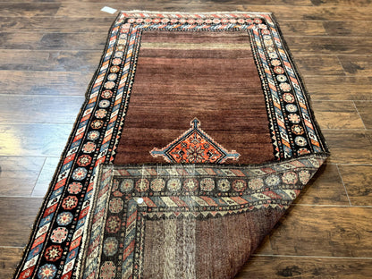 Antique Persian Rug 4x7 Handmade Sarab Tribal Wool Runner Open Field Rainbow Border