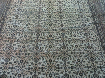 Vintage Turkish Hereke Rug Wool on Cotton 58 x 85 Floral Full Pile