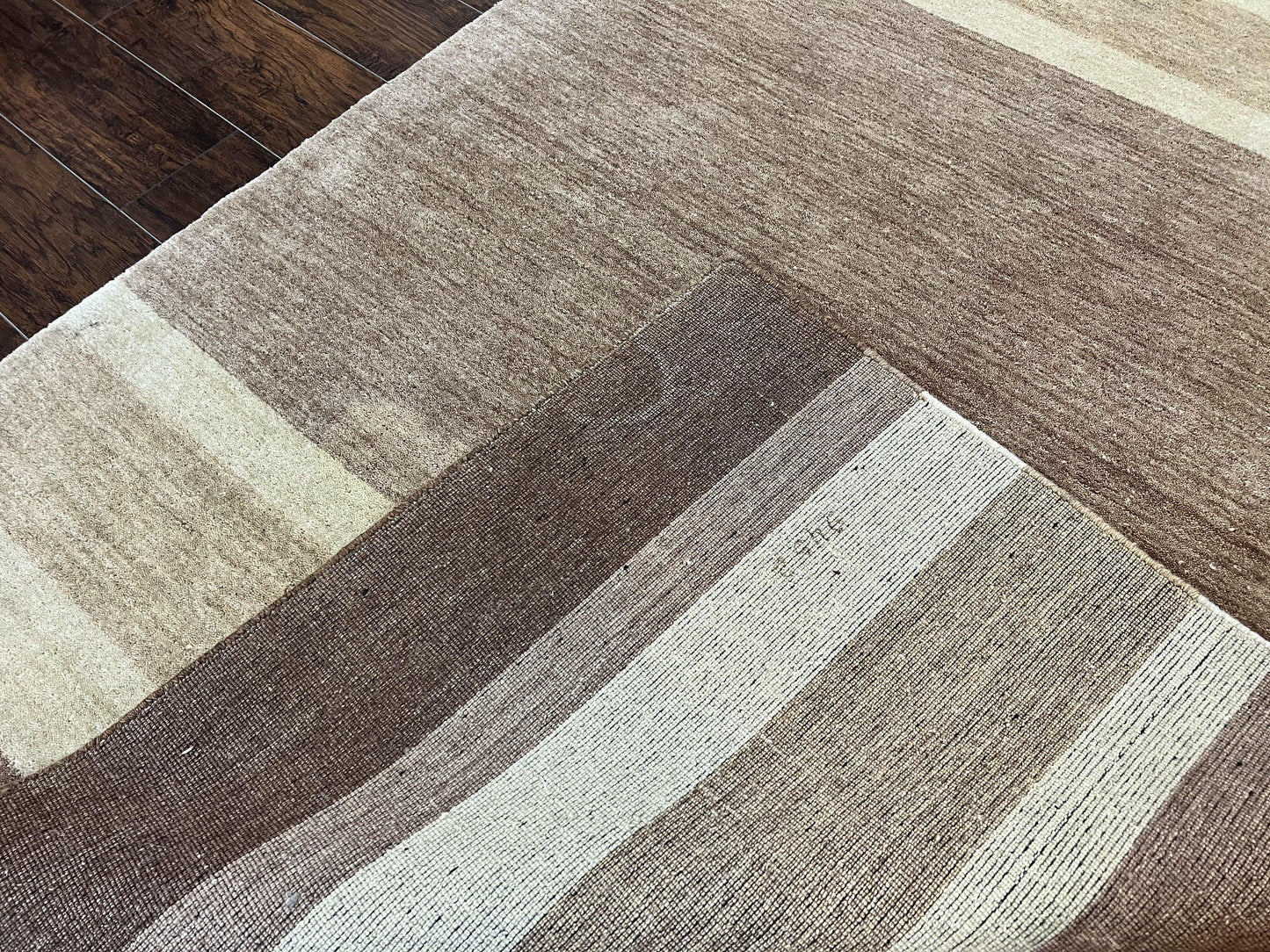 Indo Gabbeh Rug Hand Knotted Wool Area Rug 5x8 Contemporary Design