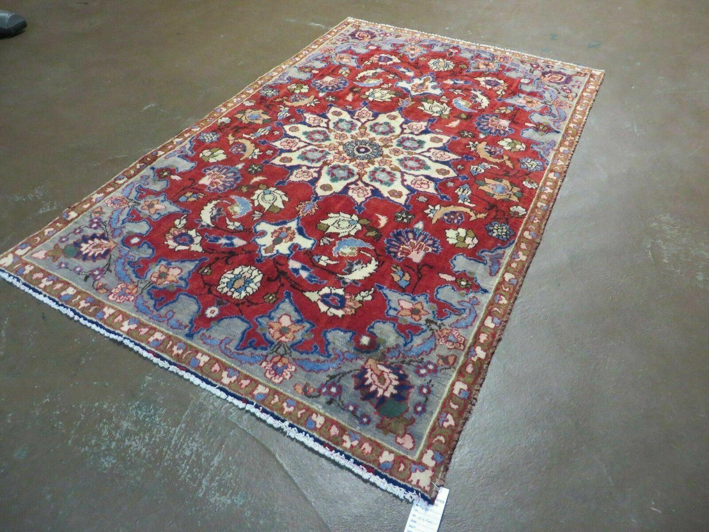 Antique Handmade India Floral Oriental Wool Rug With Vegetable Dyes 4x6 Vintage Persian Style