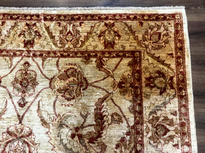 Indian Mahal Rug 7x9 Wool Handmade Area Rug