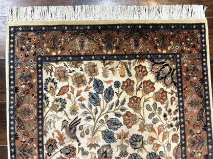 Small Pak Persian Rug 3x5, Peacock Birds Floral