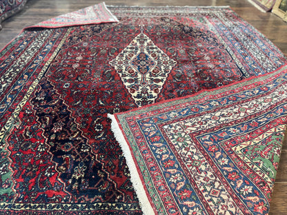 Persian Hamadan Tribal Rug 8x10 Wool Handmade Medallion Carpet