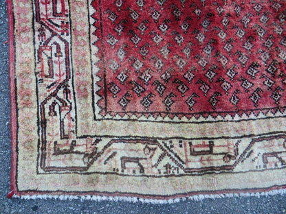 3'7"X 10' Antique Handmade India Oriental Paisley Wool Runner Rug Vegy # 31