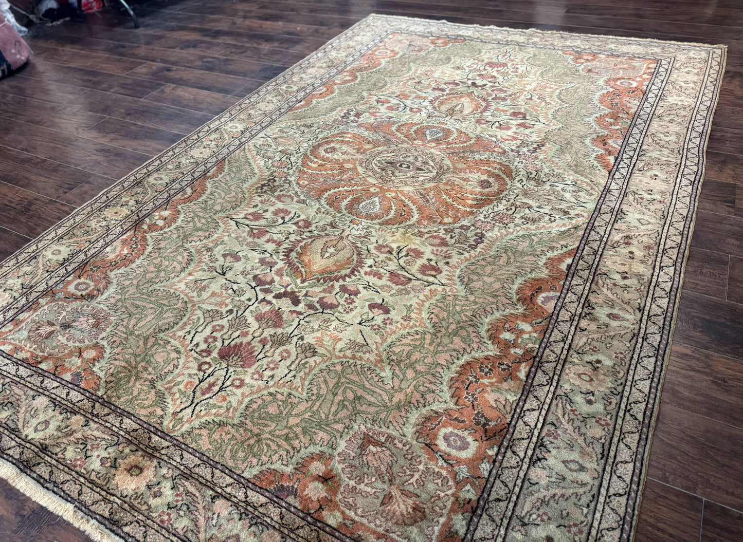 Antique Turkish Kayseri Rug 7x10 Hand Knotted Wool Area Rug