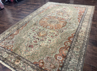 Antique Turkish Kayseri Rug 7x10 Hand Knotted Wool Area Rug