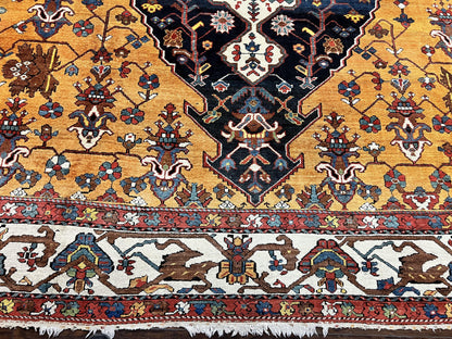 Antique Persian Bakhtiari Rug 14x19 Hand Knotted Wool Carpet Rare Palace Size