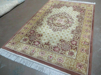 Vintage Chinese Wool Rug 4x6
