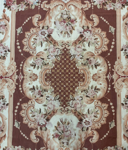 Aubusson Rug Vintage Needlepoint Wool Flatweave 6x9 Carpet European Design