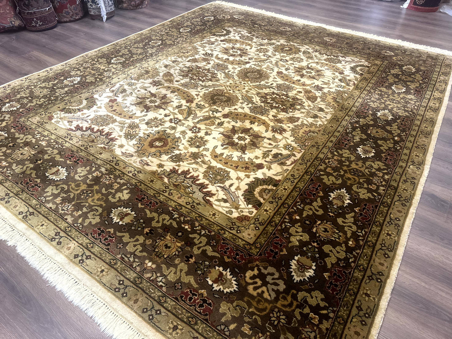 Indo Persian Mahal Rug 8x10 Floral Traditional Wool Oriental Carpet
