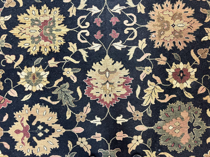 Indo Persian Wool Rug 10x14 Handmade Mahal Flatweave Floral Carpet