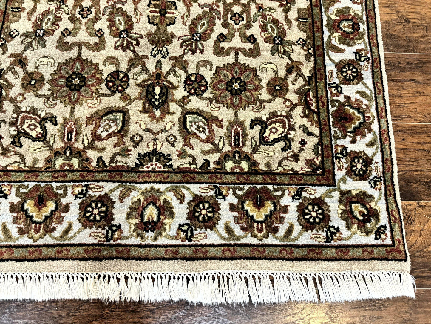 Persian Rug 4x6 Handmade Wool Floral Allover Vintage Oriental Carpet