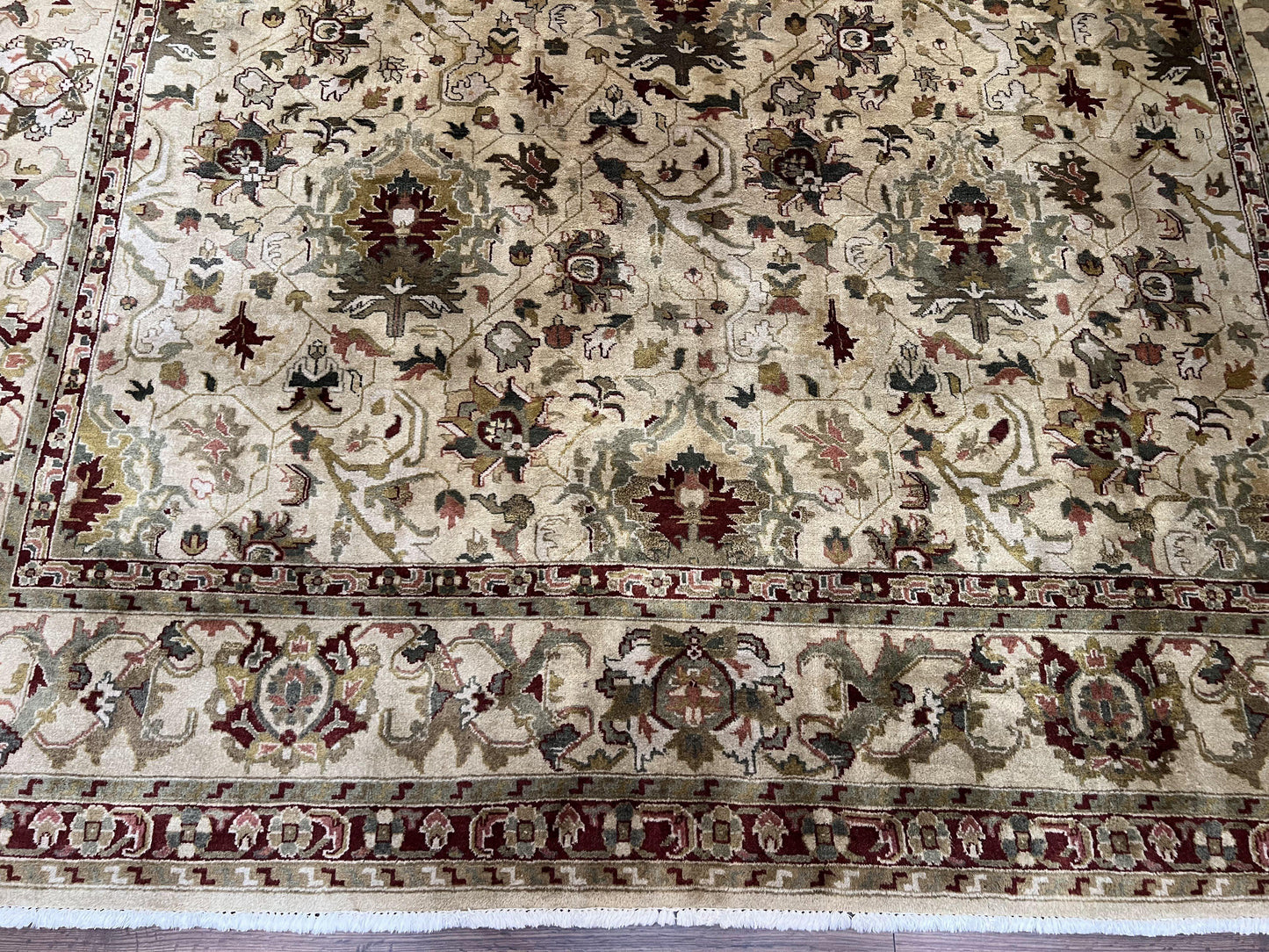 Indo Persian Mahal Rug 8x10 Handmade Hand Knotted Wool Carpet With Floral Design