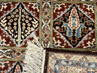 Sino Persian Wool Rug 8x10 Hand Knotted Panel Design Cedar Trees Brown Multicolor