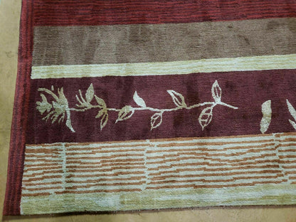 Tibetan Wool Rug Hand Knotted 8x11 Floral Design Modern Contemporary Decor