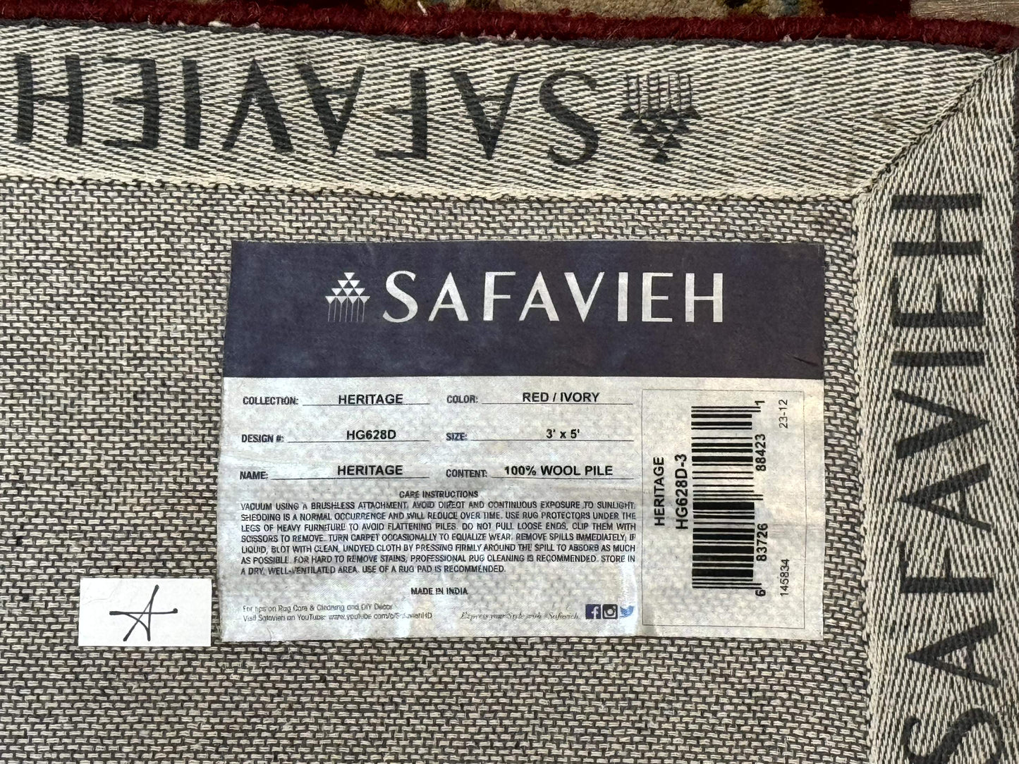 Floral Wool Rug 3x5 In Dark Red Safavieh Heritage Collection Pair B