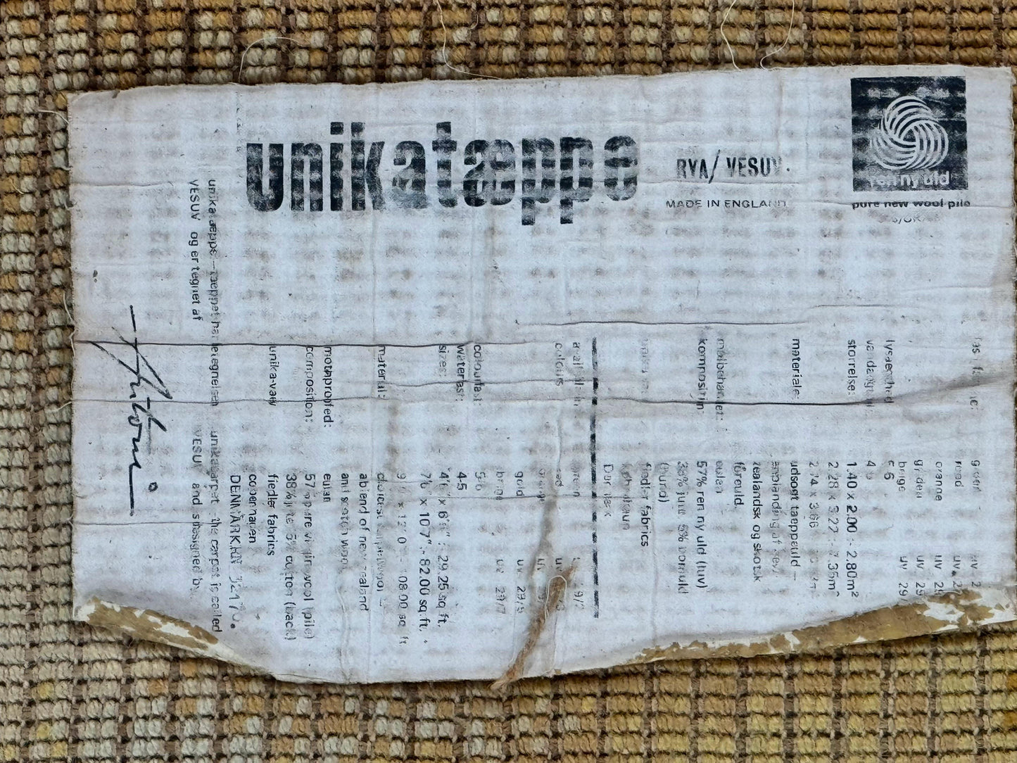 Rya Shag Rug Vintage 4.6 X 6 Yellow Mid Century Carpet For Living Room