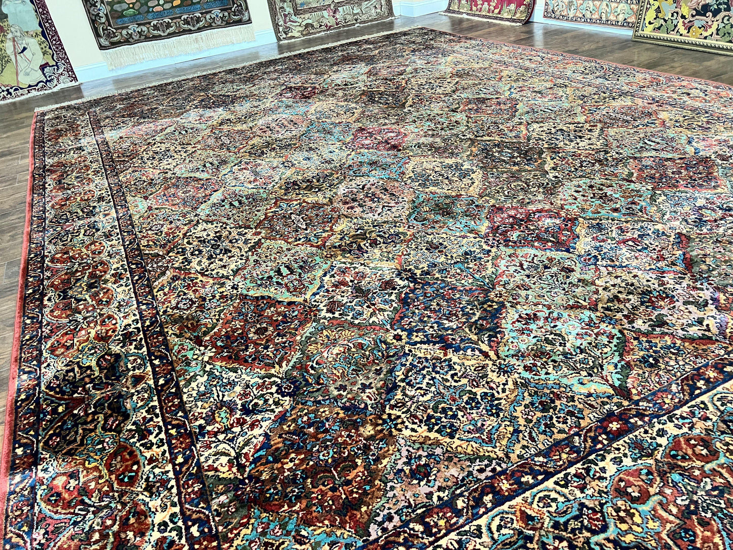 Karastan Kirman Multicolor Panel Rug 12x16 Wool Original Collection 700 Series