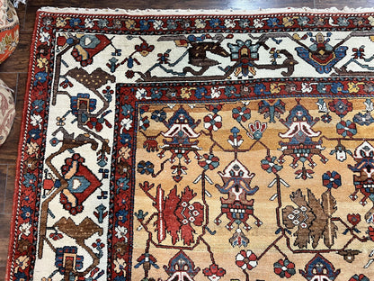 Antique Persian Bakhtiari Rug 14x19 Hand Knotted Wool Carpet Rare Palace Size