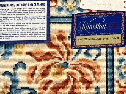 Karastan Rug 10x14 Chinese 718 Vintage Wool Pile Oriental Carpet Rare Find
