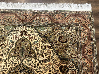 Turkish Sivas Rug 6x9 Floral Medallion Vintage Handmade Wool Carpet