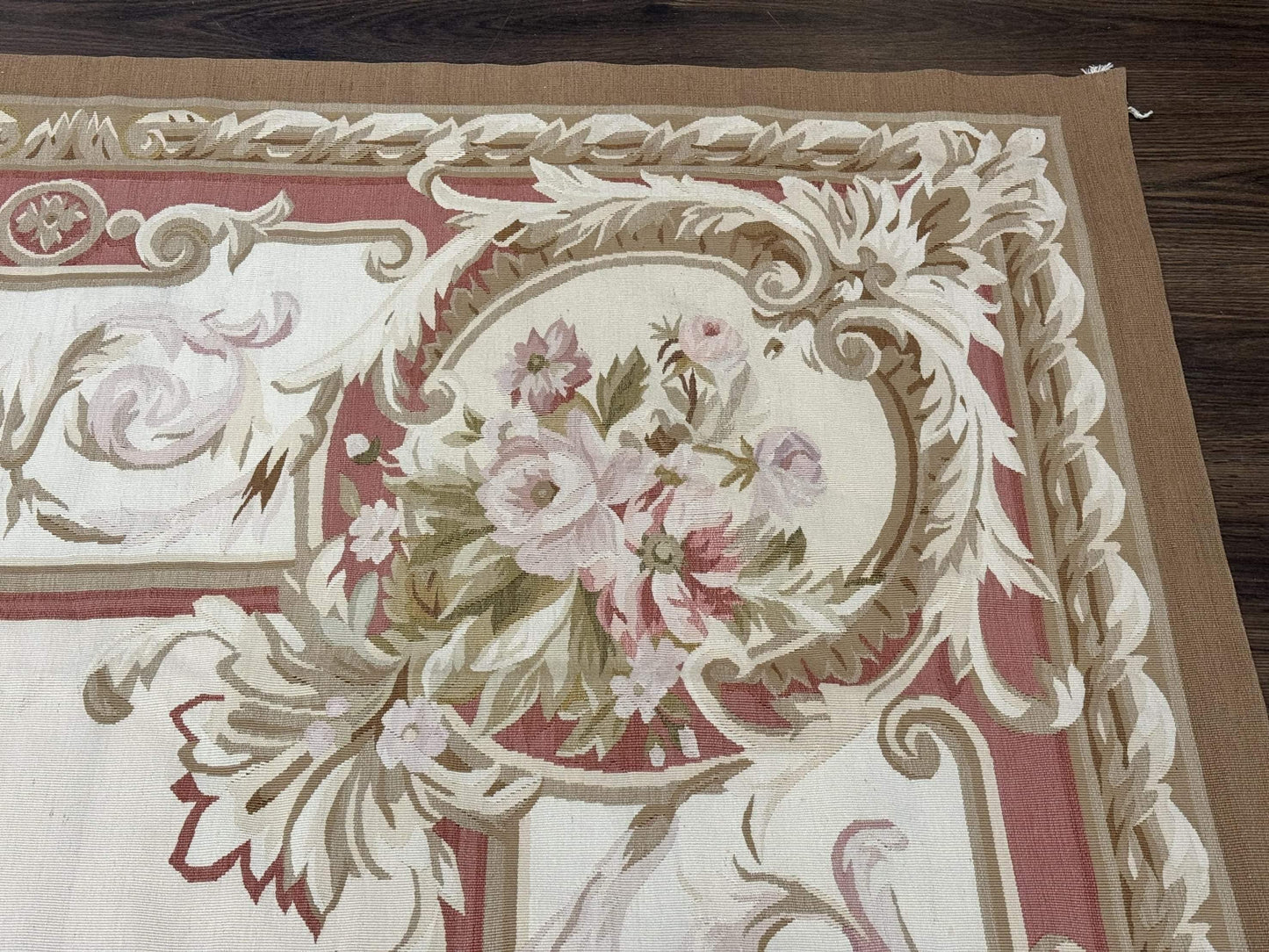 Aubusson Rug 6x9 Hand Knotted Wool Vintage Area Rug For Living Room