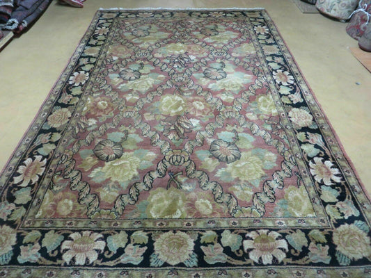 Floral Oriental Wool Rug 6x9 Handmade From India High Quality