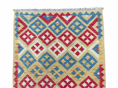 Kilim Rug 3x5 Multicolor Tribal Turkish Anatolian Wool Flatweave Area Rug
